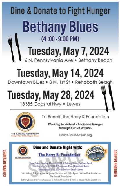 Bethany Blues Dine & Donate to Fight Hunger flyer
