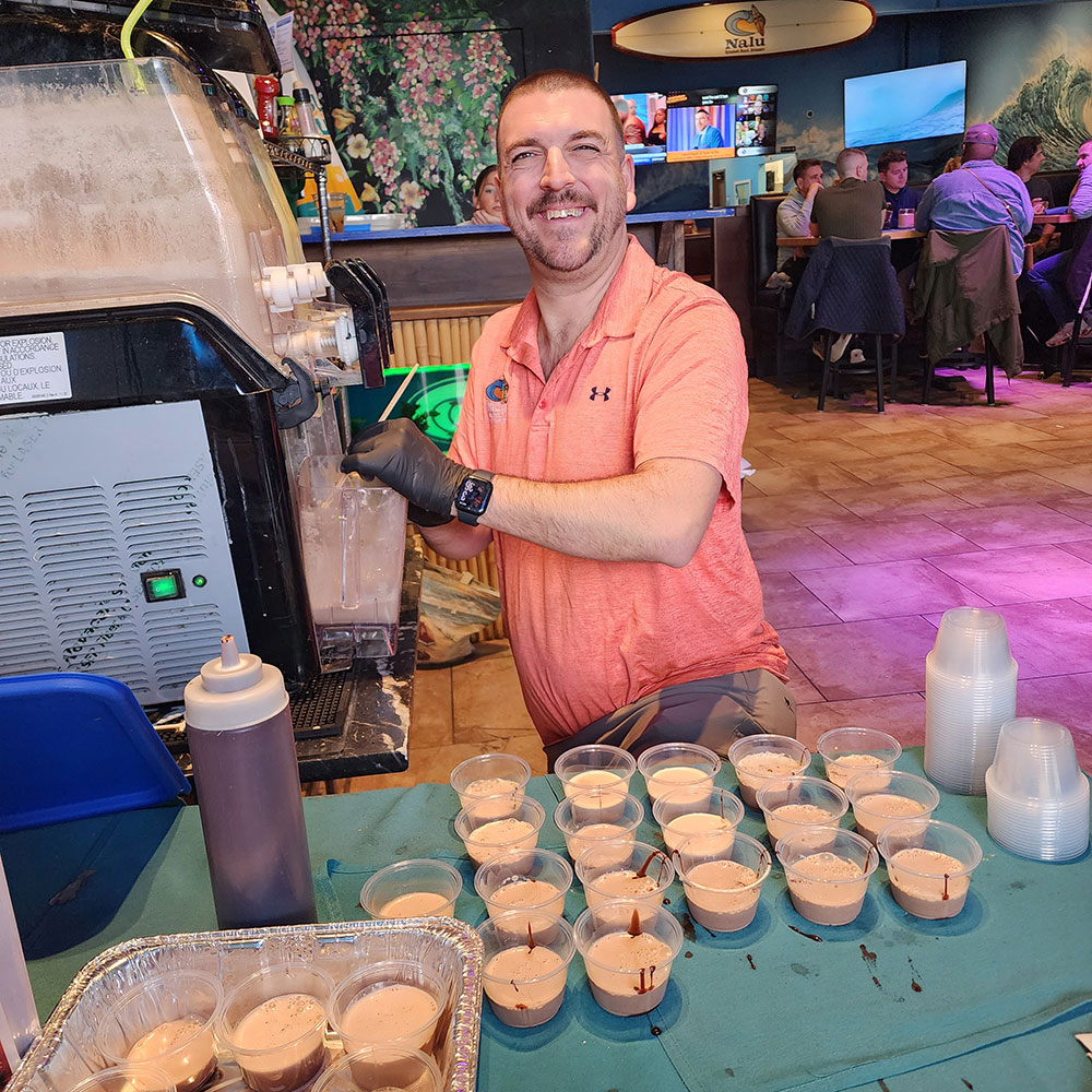 Richard at Nalu served up Chad’s Happy Camper cocktail creation.