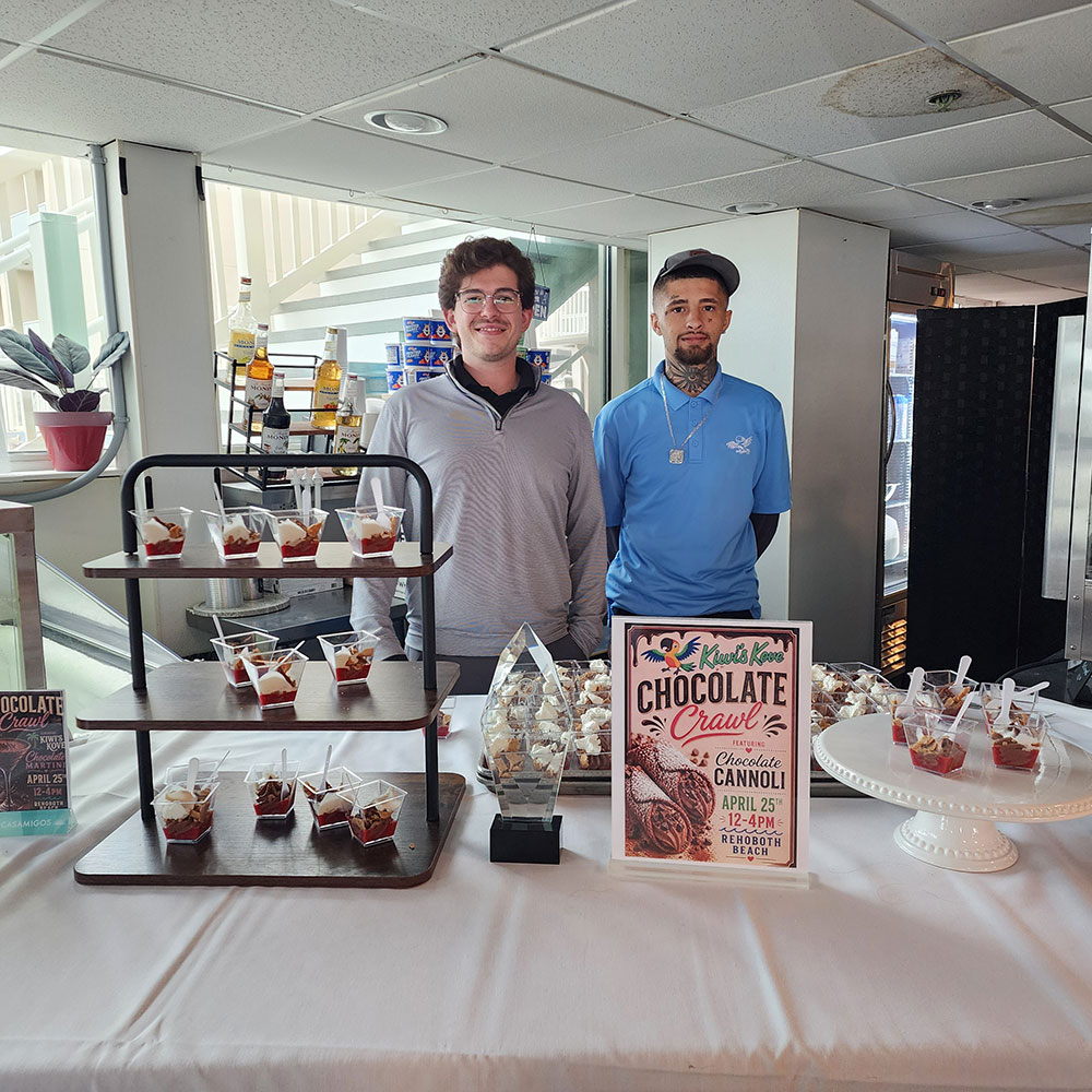 The Kove, displaying a previously earned Chocolate Crawl trophy, entered a delicious, deconstructed chocolate cannoli with sauce.