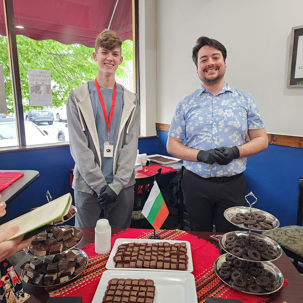 At Breakfast Guru, Matthew and Cameron brought international chocolate flavor with their selection Bulgarian cookie treats.